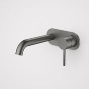 Caroma Liano II 175mm Wall Basin / Bath Mixer  Rounded Cover Plate Gun Metal - Sales Kit - LF