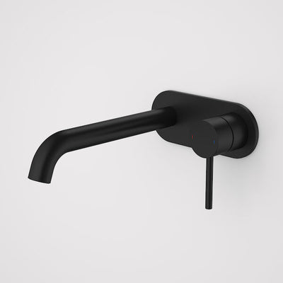 Caroma Liano II 210 Wall Basin / Bath Mixer  Rounded Cover Plate Matte Black - Sales Kit - LF