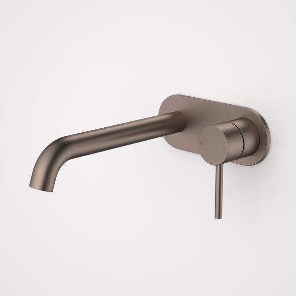 Caroma Liano II 210 Wall Basin / Bath Mixer Rounded Cover Plate Brushed Bronze - Sales Kit - LF