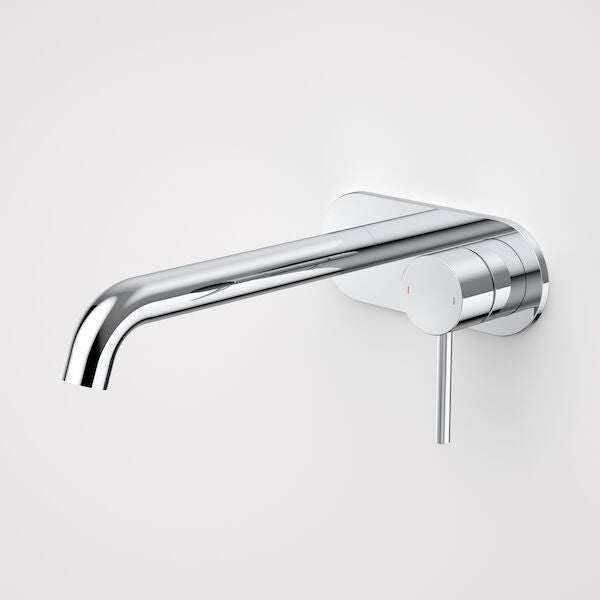 Caroma Liano II 210 Wall Basin / Bath Mixer  Rounded Cover Plate Chrome - Sales Kit - LF