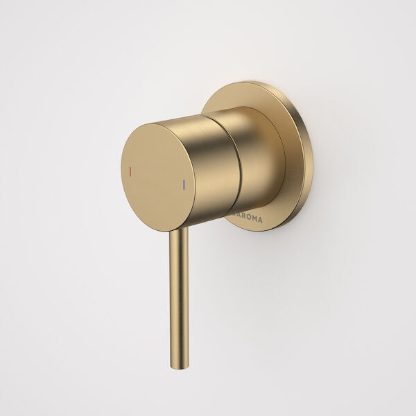 Caroma Liano II Bath / Shower Mixer - Round Cover Plate - Brushed Brass