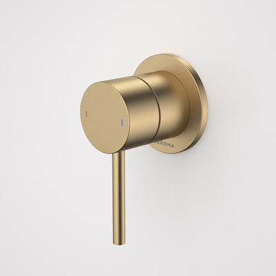 Caroma Liano II Bath / Shower Mixer - Round Cover Plate - Brushed Brass