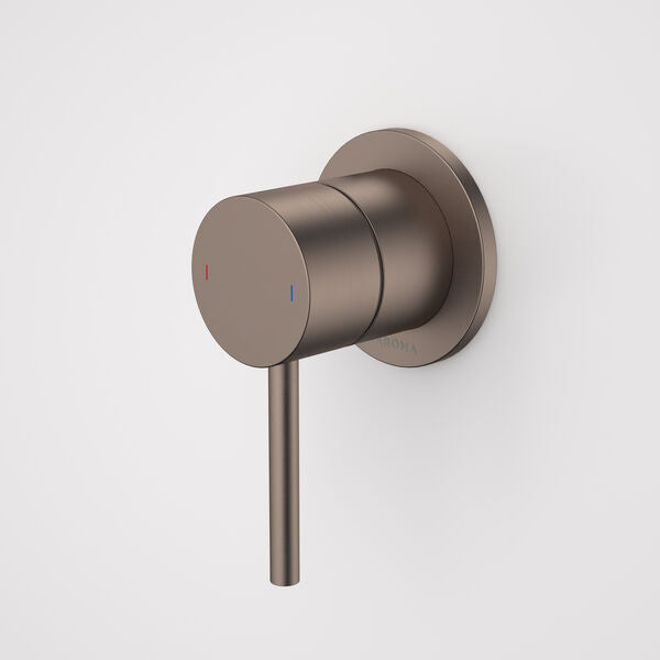 Caroma Liano II Bath / Shower Mixer - Round Cover Plate - Brushed Brass