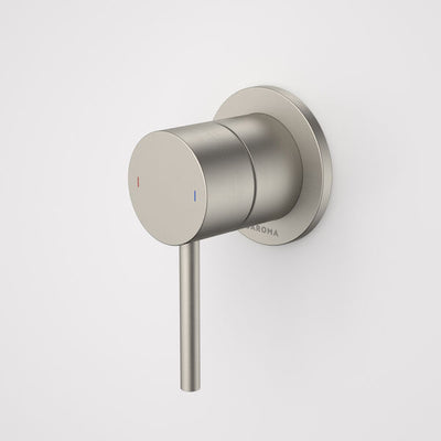 Caroma Liano II Bath / Shower Mixer - Round Cover Plate - Brushed Nickel