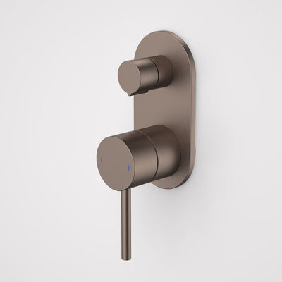 Caroma Liano II Bath / Shower Mixer With Diverter - Rounded Cover Plate Brushed Bronze