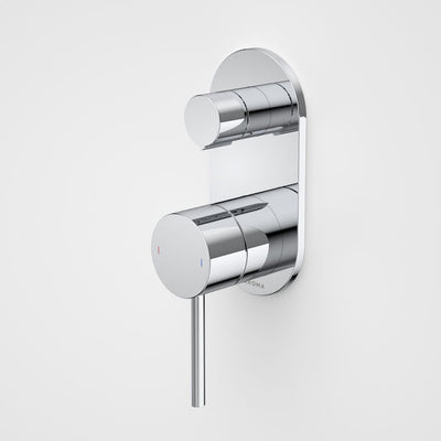 Caroma Liano II Bath / Shower Mixer With Diverter - Rounded Cover Plate Chrome