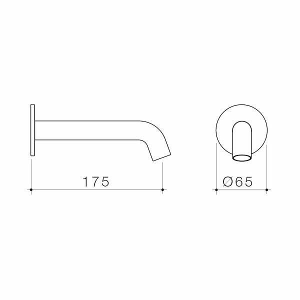 Caroma Liano II 175mm Basin / Bath Outlet Round Brushed Brass - LF
