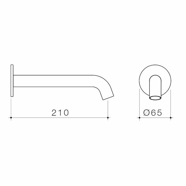Caroma Liano II 210mm Basin / Bath Outlet - Round - Matte Black - LF
