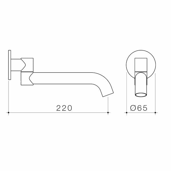 Caroma Liano II 220mm Bath Swivel Outlet Round - Brushed Brass