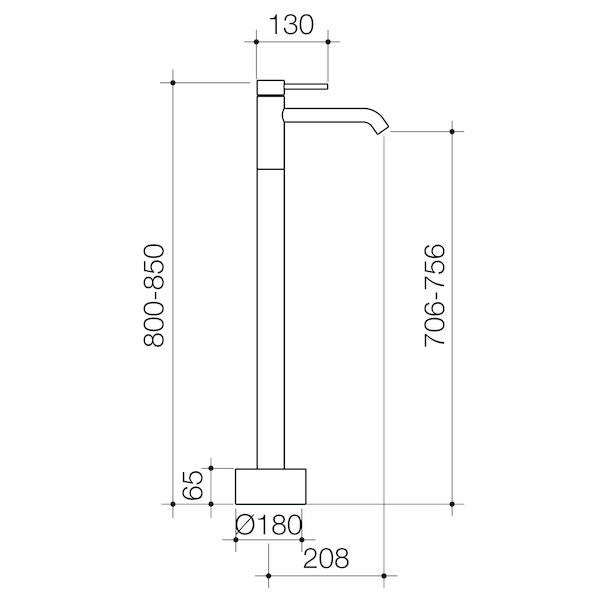 Caroma Liano II Freestanding Bath Filler - Chrome