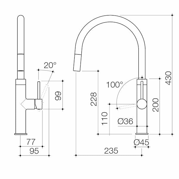 Liano II Pull Out Sink Mixer - Chrome - Lead Free