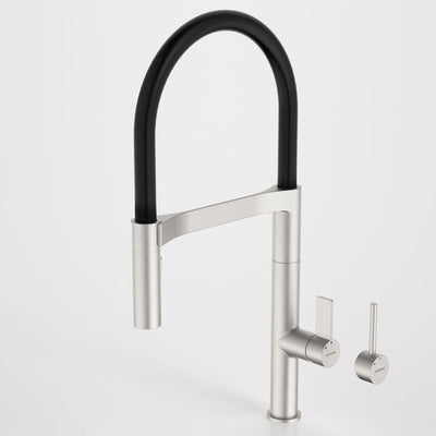 Caroma Liano II Pull Down Sink Mixer with Dual Spray - Brushed Nickel - Lead Free