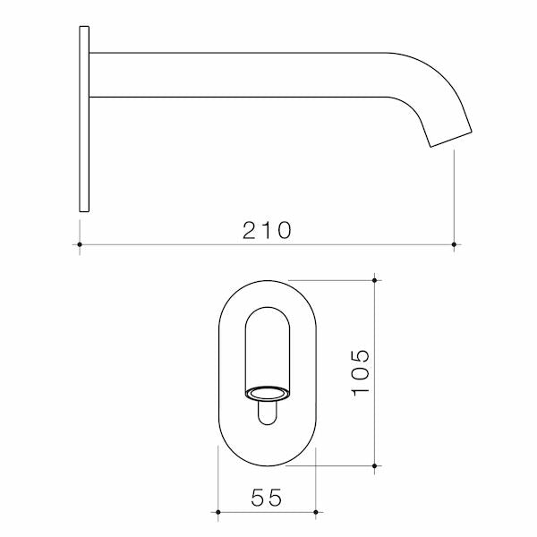 Caroma Liano II Sensor 210 Wall Outlet Sales Kit Chrome - Lead Free