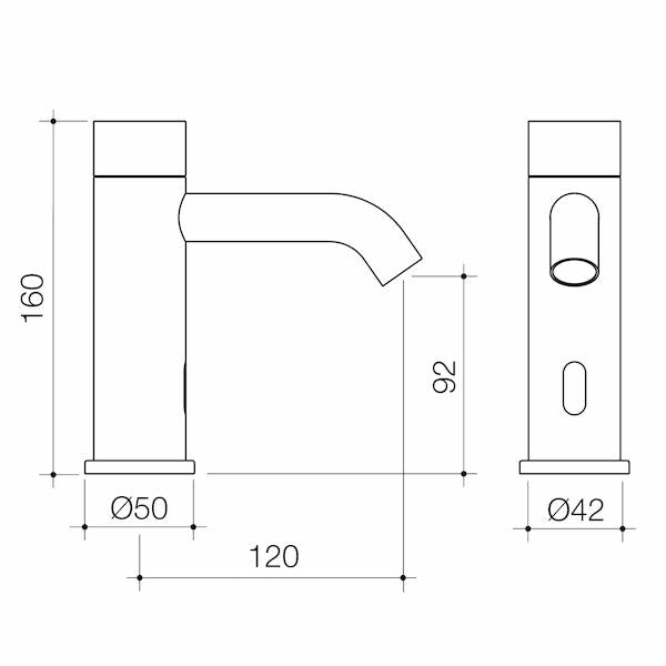 Caroma Liano II Sensor Hob Mounted Outlet Chrome - Lead Free