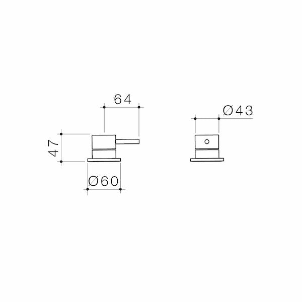 Caroma Liano II Hob Mixer Trim Kit technical drawing