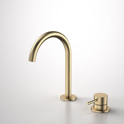 Caroma Liano II Hob Basin Mixer Set 160mm Brushed Brass - Lead Free