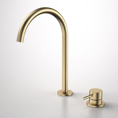 Caroma Liano II Hob Basin/Sink Mixer Set 200mm Brushed Brass - Lead Free