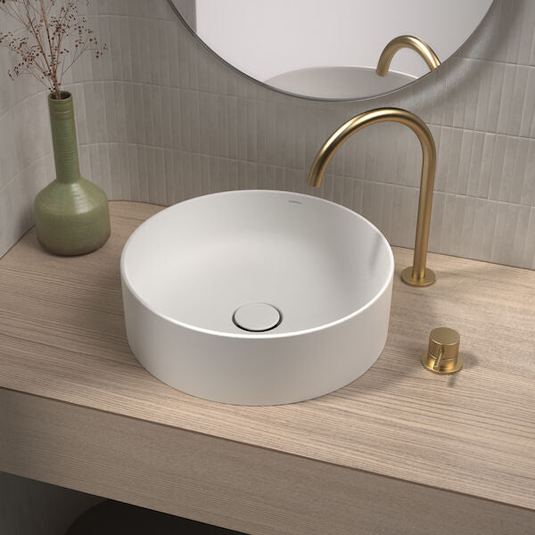 Caroma Liano II Hob Basin/Sink Mixer Set 200mm Brushed Brass - Lead Free