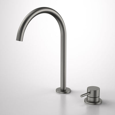Caroma Liano II Hob Basin/Sink Mixer Set 200mm Gun Metal  - Lead Free