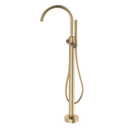 Caroma Liano II Freestanding Bath Filler with Hand Shower - Brushed Brass