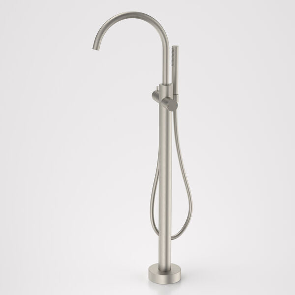 Caroma Liano II Freestanding Bath Filler with Hand Shower - Brushed Nickel