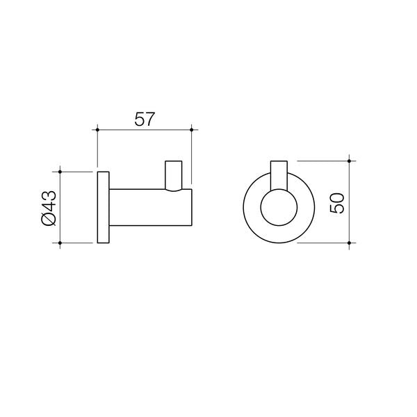 Caroma Liano II Robe Hook - Chrome