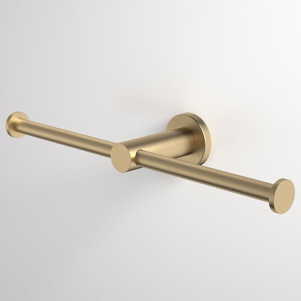 Caroma Liano II Double Toilet Roll Holder - Brushed Brass