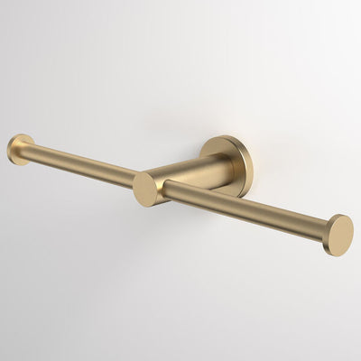 Caroma Liano II Double Toilet Roll Holder - Brushed Brass