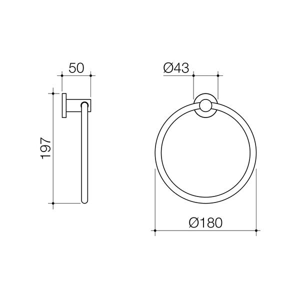 Caroma Liano II Towel Ring - Chrome