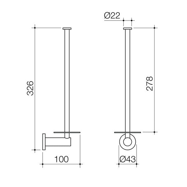 Caroma Liano II Spare Toilet Roll Holder - Brushed Brass