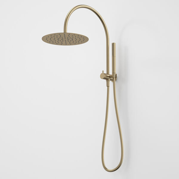 Caroma Liano II Compact Twin Shower with Overhead - Brushed Brass