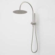 Caroma Liano II Compact Twin Shower with Overhead - Brushed Nickel