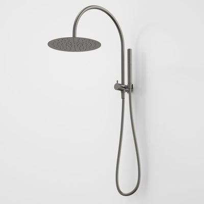 Caroma Liano II Compact Twin Shower with Overhead - Gun Metal