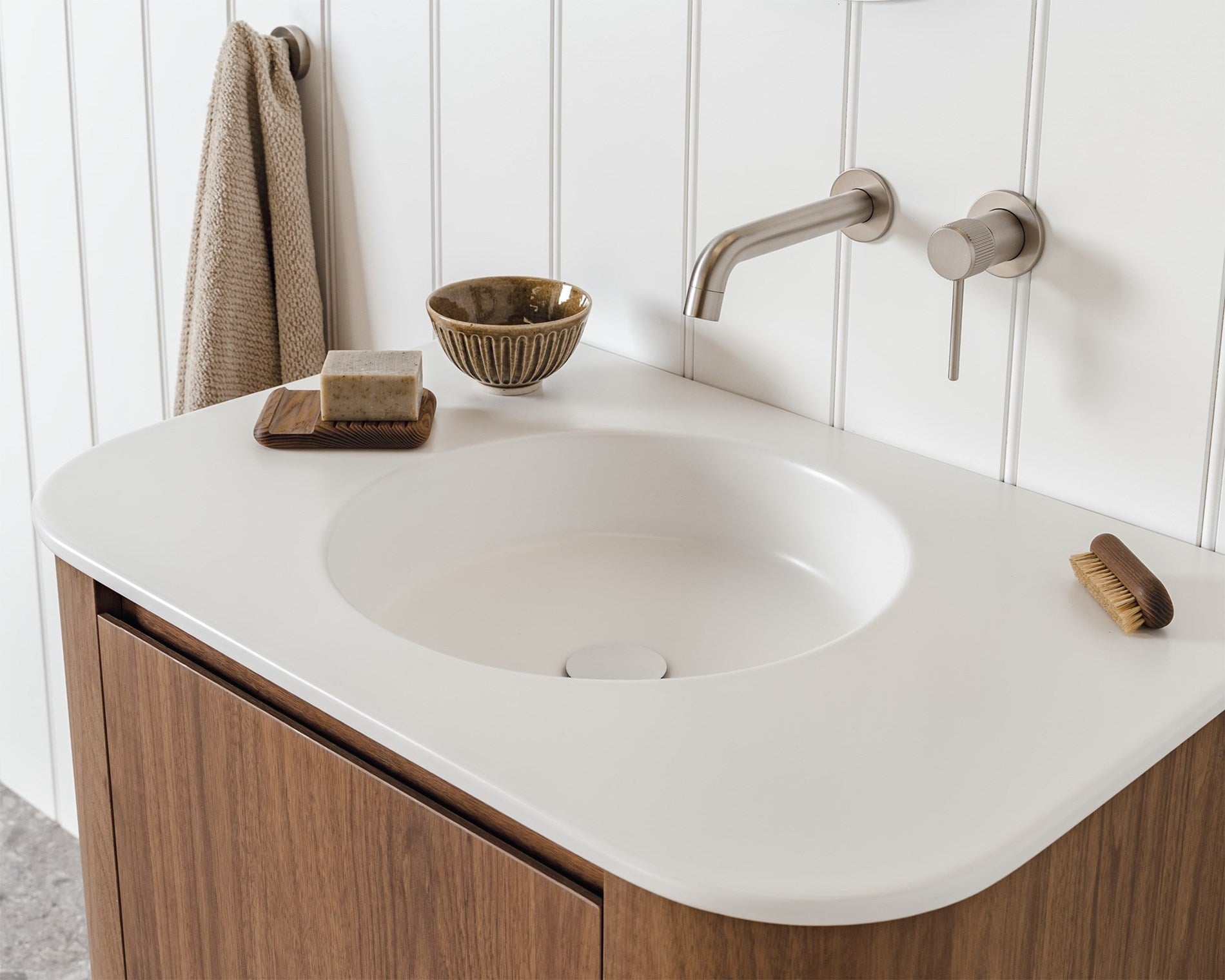 ADP Surry Curved Wall Hung Vanity Matte Ceramic Benchtop