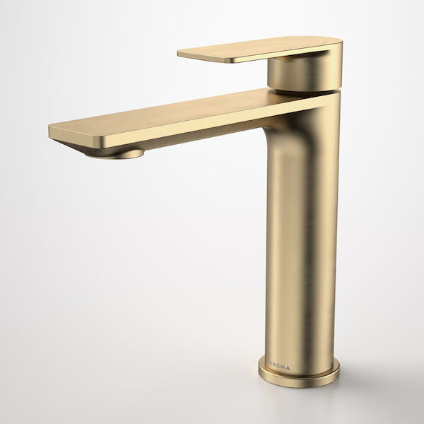 Caroma Urbane II Mid Tower Basin Mixer - Brushed Brass
