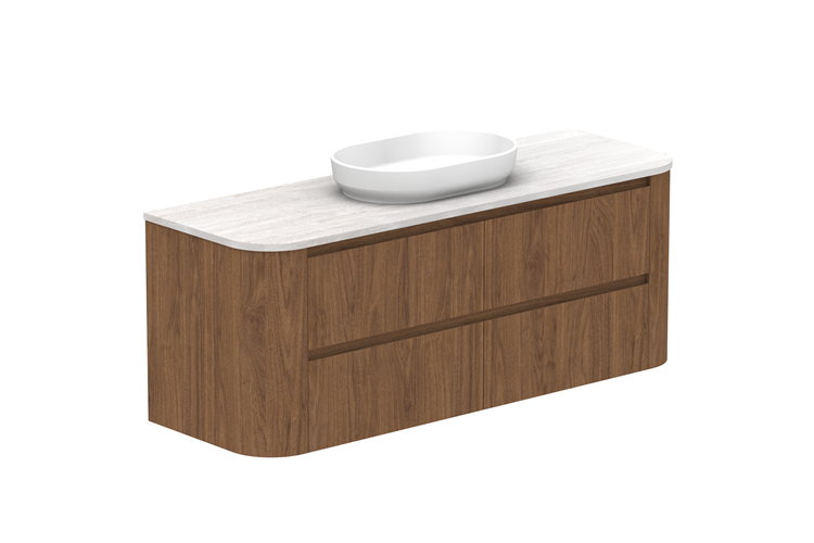Adp Thea Curved Wall Hung Vanity Cherry Pie Benchtop