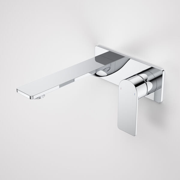 Caroma Urbane II 180mm Wall Basin / Bath Mixer - Rectangular Cover Plate - Chrome