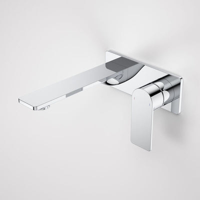 Caroma Urbane® II 180mm Wall Basin / Bath Mixer - Rectangular Cover Plate - Chrome - Sales Kit - LF
