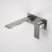 Caroma Urbane II 180mm Wall Basin / Bath Mixer - Rectangular Cover Plate - Gunmetal