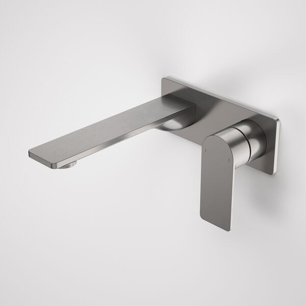 Caroma Urbane II 180mm Wall Basin / Bath Mixer - Rectangular Cover Plate - Gunmetal