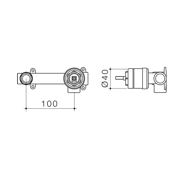Caroma EasySwitch Universal Wall Basin / Bath Mixer Inwall Body specification