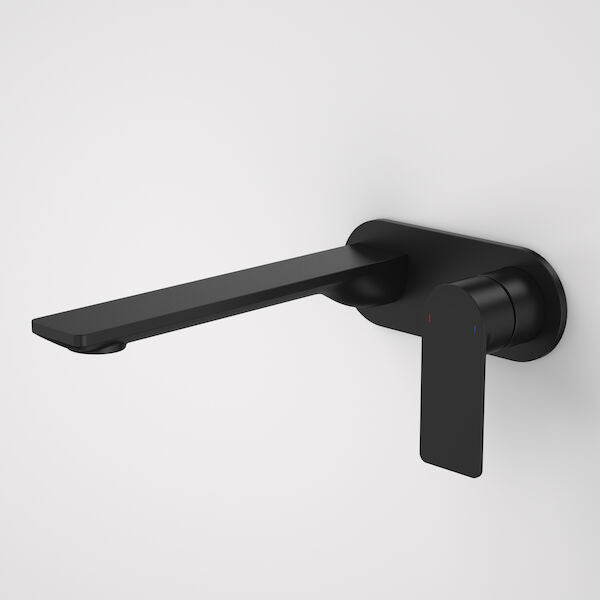 Caroma Urbane II 220mm Wall Basin / Bath Mixer - Round Cover Plate - Matte Black