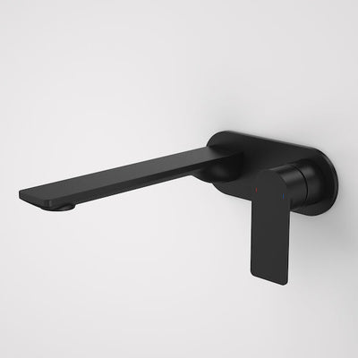 Caroma Urbane® II 220mm Wall Basin / Bath Mixer - Round Cover Plate - Matte Black - Sales Kit - LF