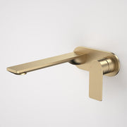 Caroma Urbane II 220mm Wall Basin / Bath Mixer - Round Cover Plate - Brushed Brass