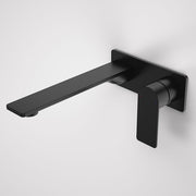 Caroma Urbane II 220mm Wall Basin / Bath Mixer - Rectangular Cover Plate - Matte Black