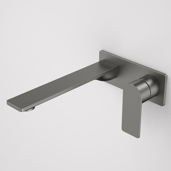 Caroma Urbane II 220mm Wall Basin / Bath Mixer - Rectangular Cover Plate - Gunmetal