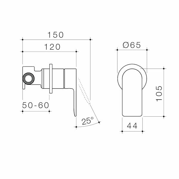 Caroma Urbane II Bath / Shower Mixer - Round Cover Plate specification