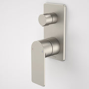 Caroma Urbane II Bath / Shower Mixer With Diverter - Rectangular Cover Plate - Brushed Nickel