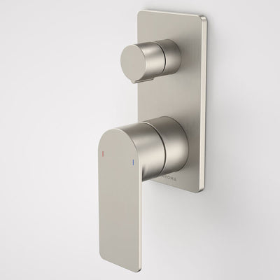 Caroma Urbane® II Bath / Shower Mixer With Diverter - Rectangular Cover Plate - Brushed Nickel