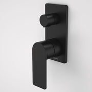 Caroma Urbane II Bath / Shower Mixer With Diverter - Rectangular Cover Plate - Matte Black